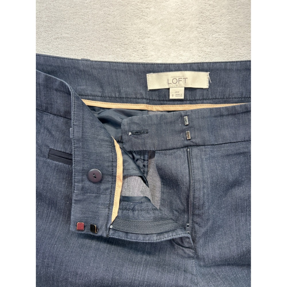Loft Pants Womens 8 Blue Julie Fit Cropped Straight Leg Trousers - Picture 3 of 7